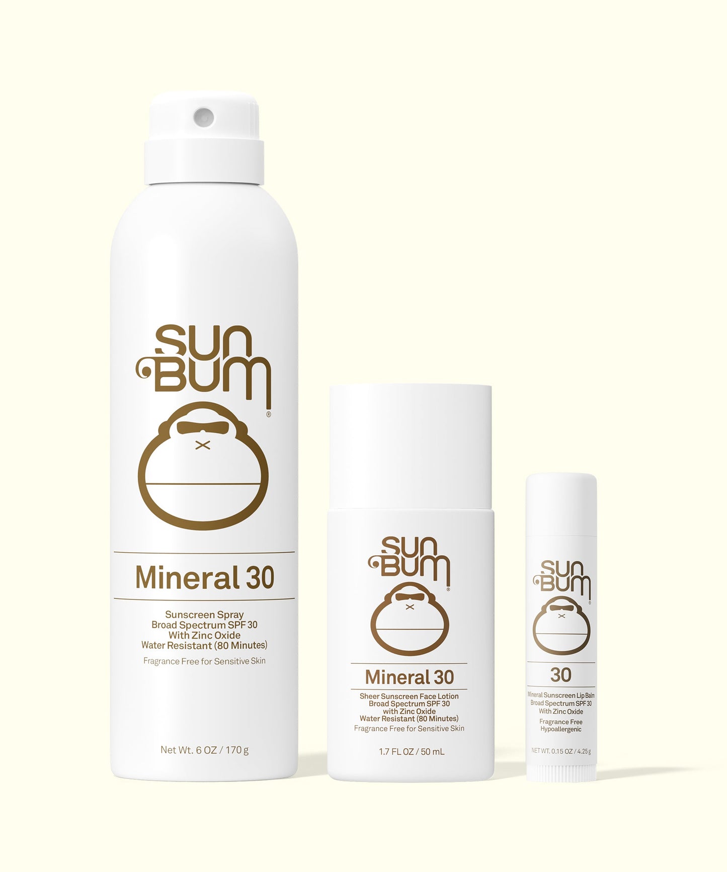 Mineral SPF 30 Spray + Liquid Face + Lip Bundle - Mineral / Mineral / Mineral
